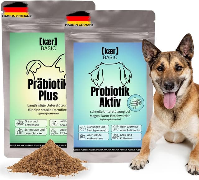 Detalle de kaer basic Probiotik & Präbiotik Kombi‑Sparset 2×200g für Hunde