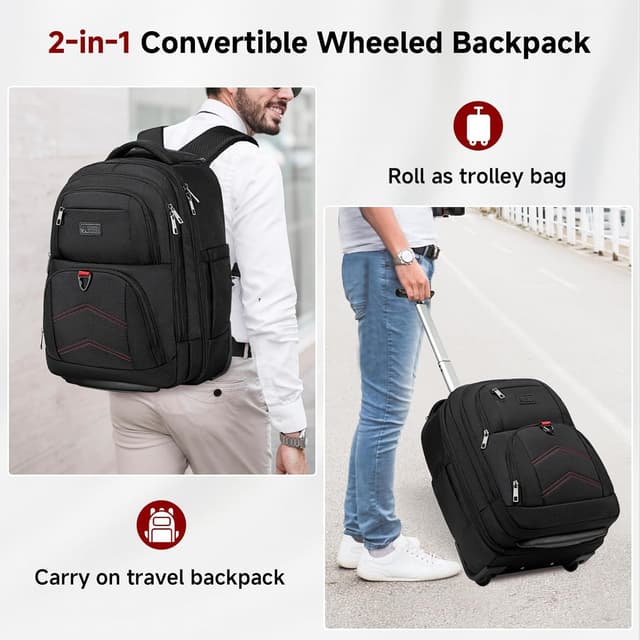 Thumbnail 6 de Vessgra Rolling Backpack 45L wheeled luggage backpack