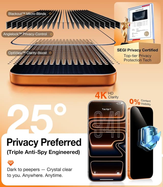 Detalle 2 de UltraGlass TOP 9H+ 6.3" Privacy Protector