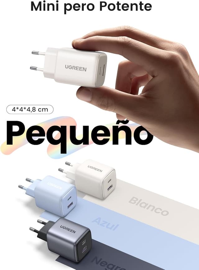 Detalle 1 de UGREEN Nexode Cargador USB-C 35W 🌟 Compatible con Galaxy y iPhone