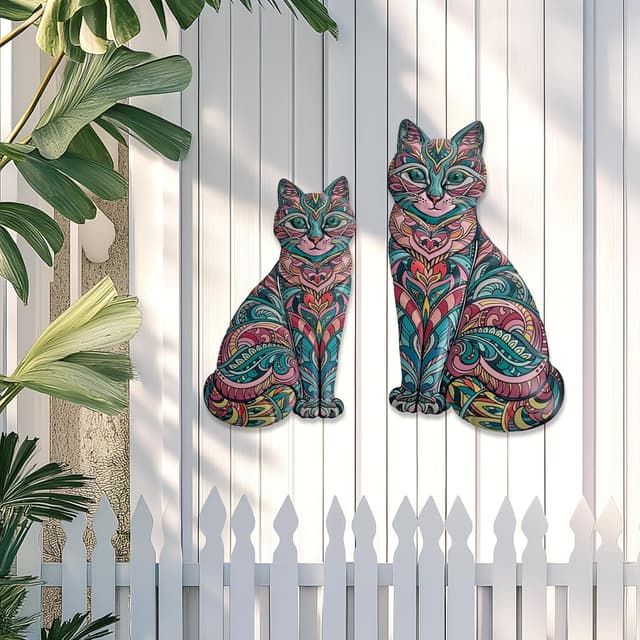 Thumbnail 6 de Liffy Boho Cat Metal Wall Decor – Cat wall art 🖼