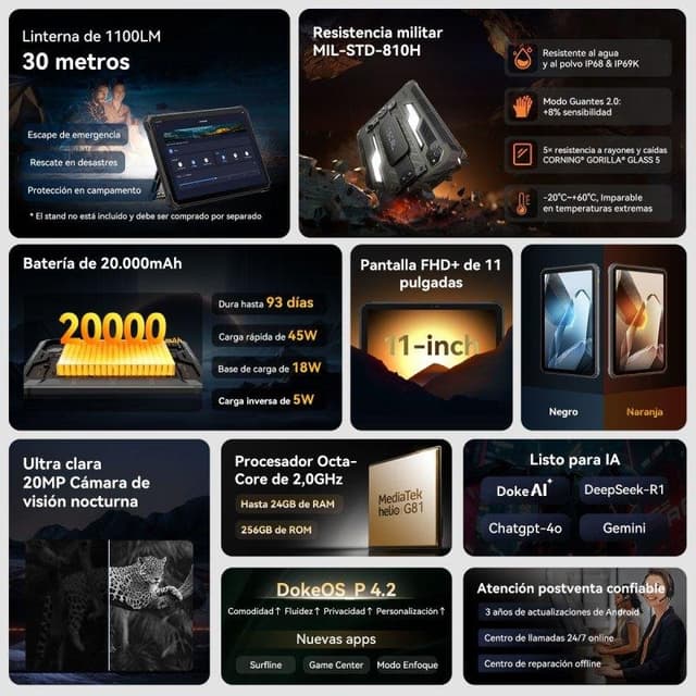 Thumbnail 1 de OSCAL Spider 10 11" 256 GB, 20.000 mAh