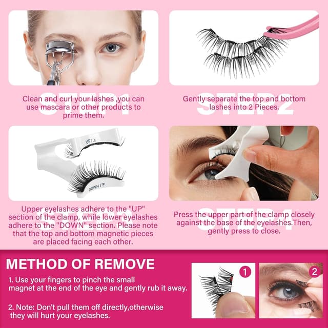 Detalle de Magnetische Wimpern „Magnet Lashes“ mit 4 Magnetpunkten – wiederverwendbar ohne Kleber