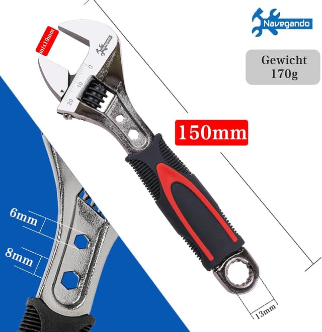 Thumbnail 4 de Navegando Adjustable Spanner 150mm adjustable wrench