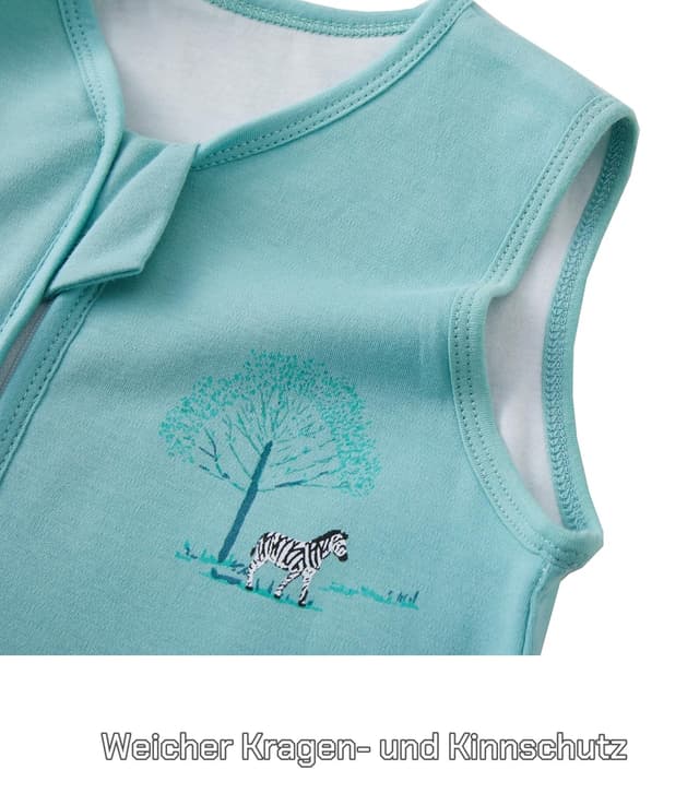 Detalle de Teechodina Baby Schlafsack mit Füßen (100% Baumwolle, 1,5 Tog) – ganzjährig, 90 cm