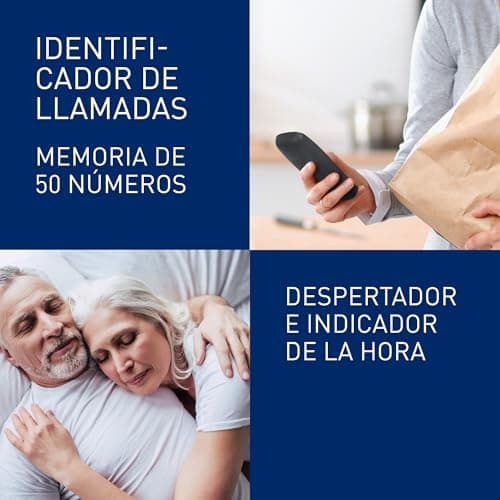 Detalle de Panasonic KX-TG1611SPH: teléfono fijo inalámbrico DECT con LCD, identificador de llamadas y agenda de 50