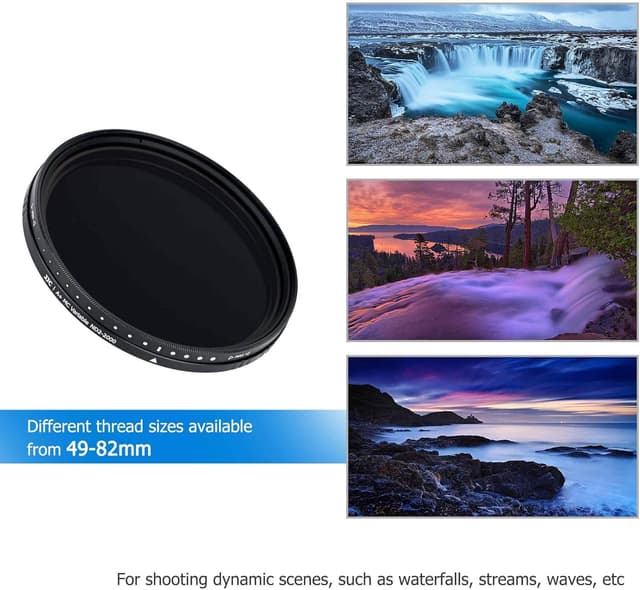 Detalle 2 de JJC 67mm Variable ND2–ND2000 Neutral Density Filter (18-layer coated)