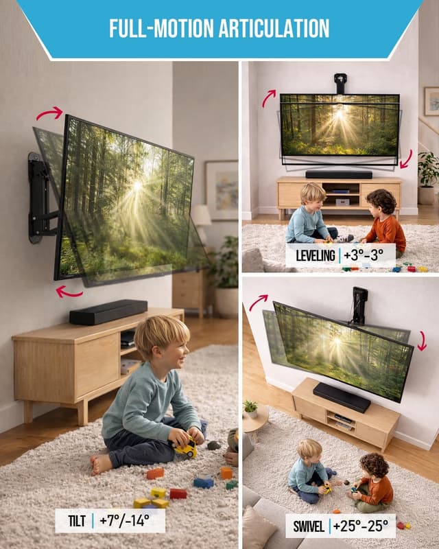 Detalle de Motorized Fireplace TV Wall Mount 88 lbs