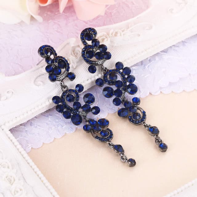 Detalle de Boucles d’oreilles Clearine Femme “Bohémien Noces Mariée” cristal floral cubique et zirconia ciselé