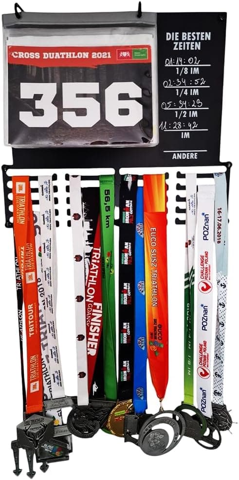 Detalle de RUNGIFT Triathlon Medaillenhalter 50+ Medaillen