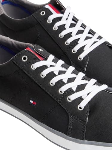 Detalle de Tommy Hilfiger zapatillas para hombre sneaker con suela vulcanizada en negro, talla 43