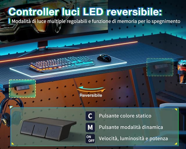 Thumbnail 4 de ODK Scrivania Gaming 100 × 50 cm