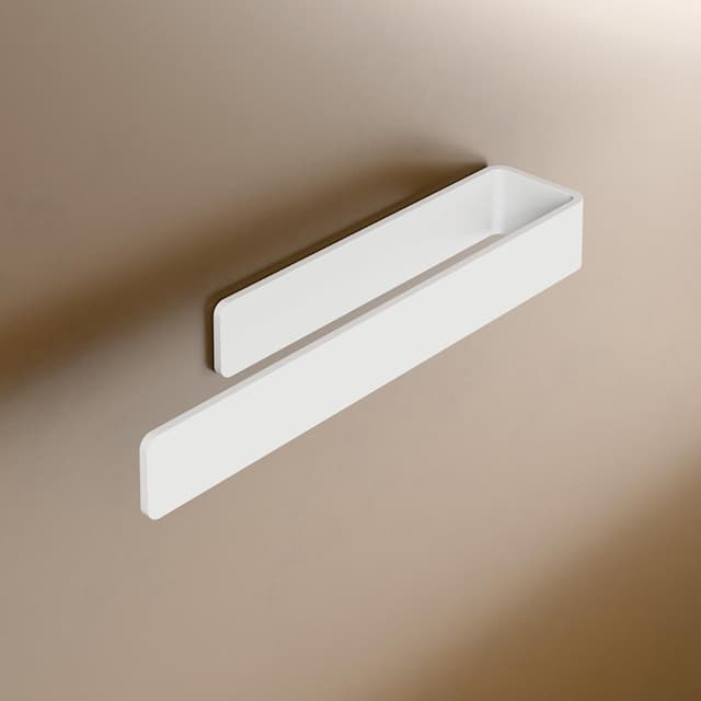 Detalle de LIEBHEIM Porta Asciugamani adesivo da parete in alluminio bianco (22 cm) – senza forare