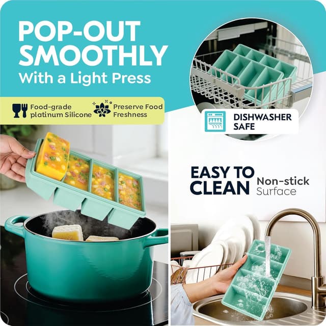 Thumbnail 4 de Silicone Freezer Trays 1-Cup