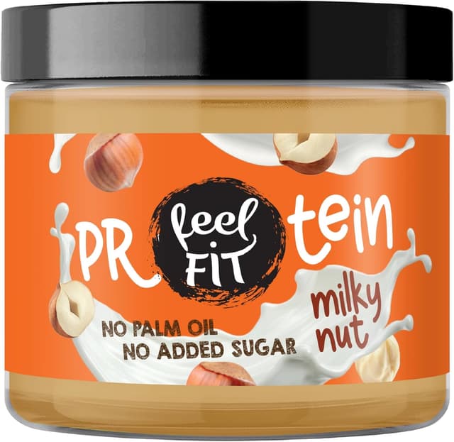 Detalle de Feel FIT Protein Milky Nut – pâte à tartiner protéinée lait-noisette sans sucre ajouté (keto, low carb), 24% protéines, 200 g
