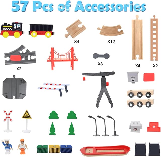 Thumbnail 4 de XIAPIA Wooden Harbour Train Set for 2–5 Years 🚂