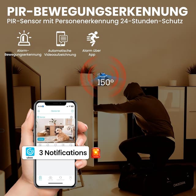 Detalle 2 de 4K Mini Kamera für Innen, 2800 mAh Akku