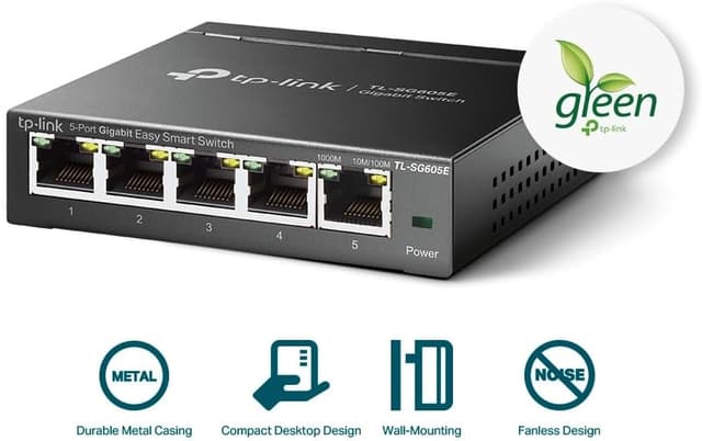 Detalle 2 de TP-Link TL-SG605E 5-Port Gigabit Easy Smart Managed Switch (Plug-and-Play)