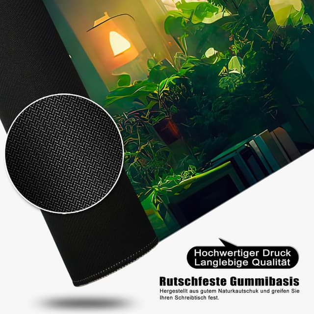 Detalle de Tappetino per mouse verde XL 80 x 30 cm per gaming e scrivania