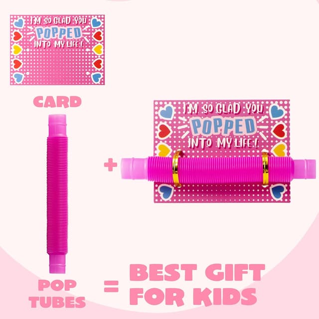 Thumbnail 3 de JOYIN 28 Packs Valentines Pop Tubes with Cards