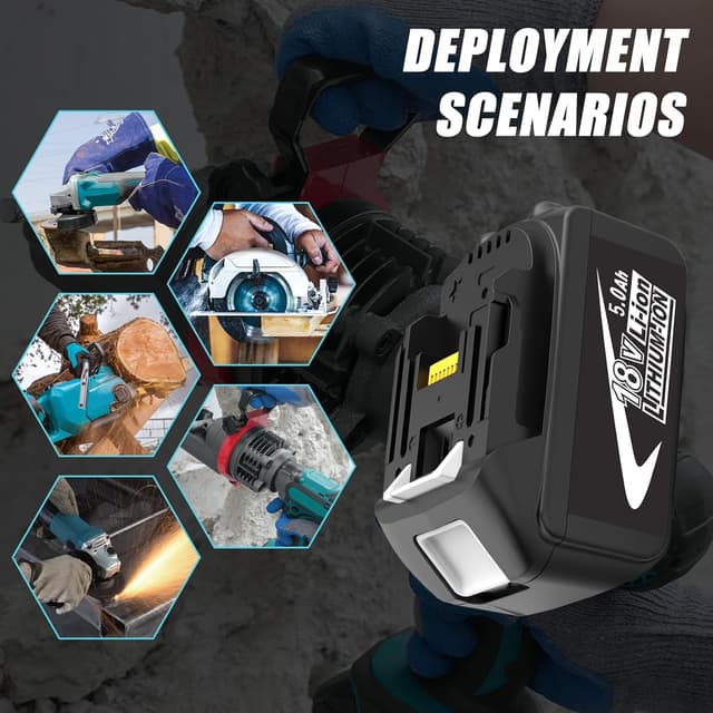 Thumbnail 6 de Batteries de rechange 18V 5,0Ah pour Makita x2