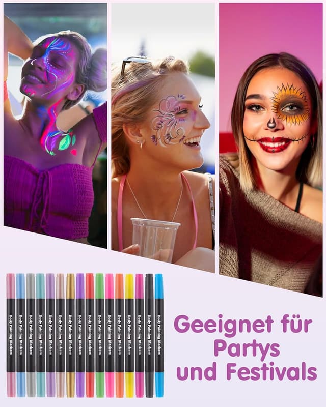 Thumbnail 6 de Lictin Tattoostifte Kinder 16 Farben Tattoo Set 🎨