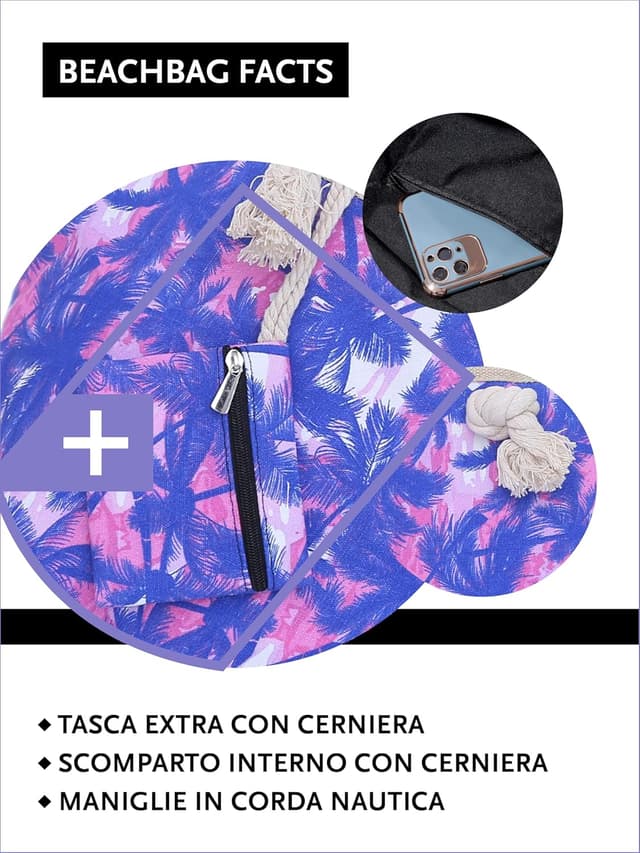 Detalle de Borsa spiaggia DonDon 58 x 38 x 18