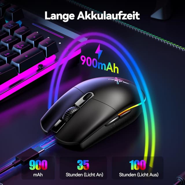 Detalle de TECKNET Kabellose Gaming-Maus 72 g