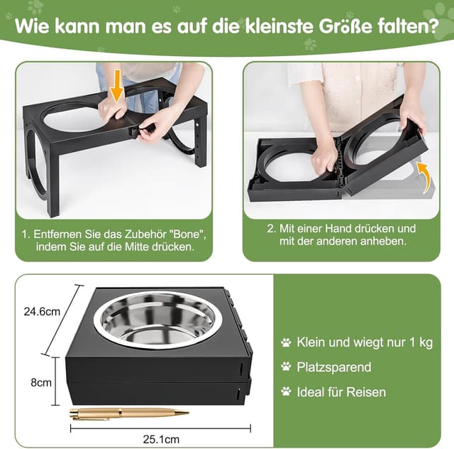 Detalle 2 de X XBEN Comedero perro elevado 2x1L 5 alturas