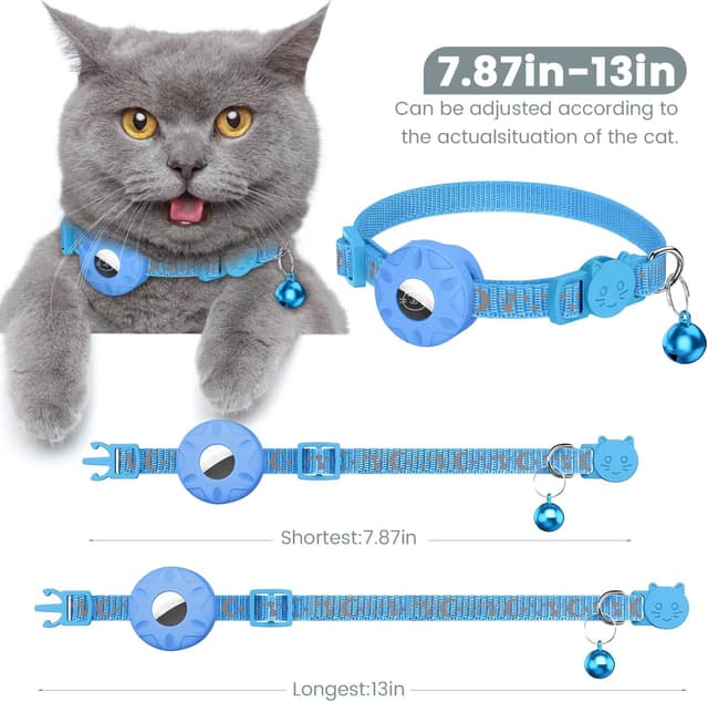 Detalle 2 de Reflective cat collar 3/8 inch with AirTag holder