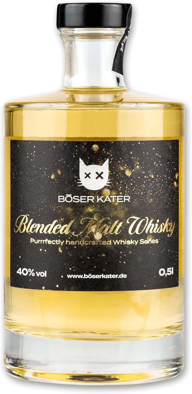 Detalle de BÖSER KATER Blended Malt Whisky – fassgelagerter Blend mit Honig- & Vanillenoten (0,5 l, 40 % Vol.)