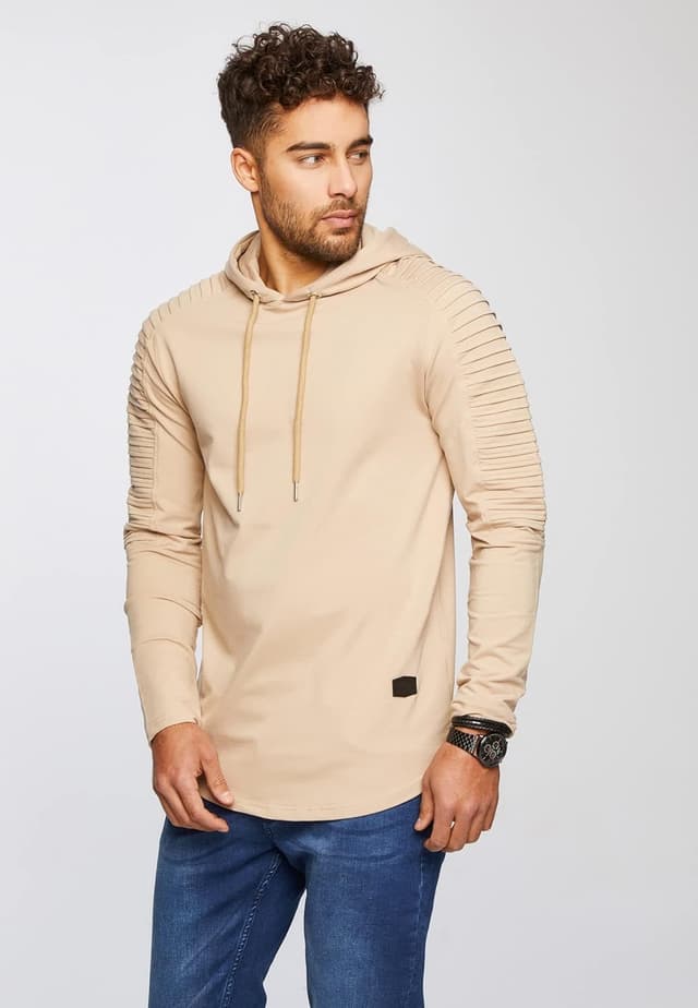 Detalle de Leif Nelson felpa con cappuccio uomo LN-6369 con cappuccio: comoda e versatile per l’uso quotidiano