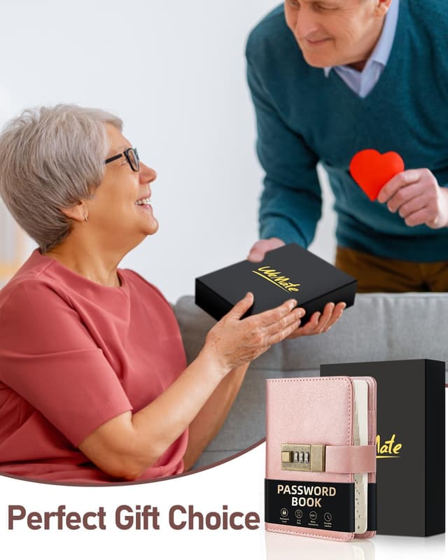 Detalle de WEMATE Passwortbuch mit Schloss, 600+ Plätze