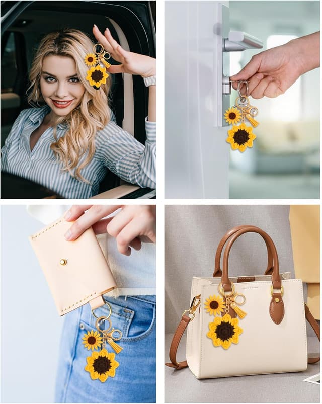 Detalle de Seyaa Cadeau Plein d'Amour Porte-clés tournesol pour maman, mamie et maîtresse