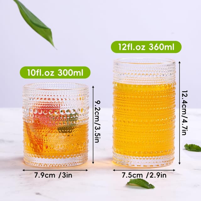 Thumbnail 3 de Moretoes Hobnail Glasses Set of 12 12 Oz