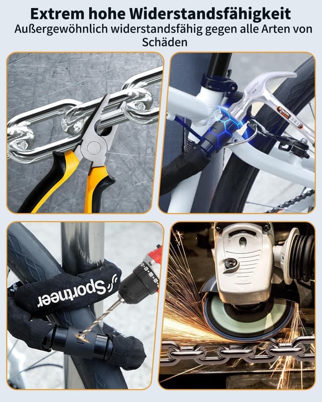 Thumbnail 6 de Sportneer lucchetto catena bici 8 mm