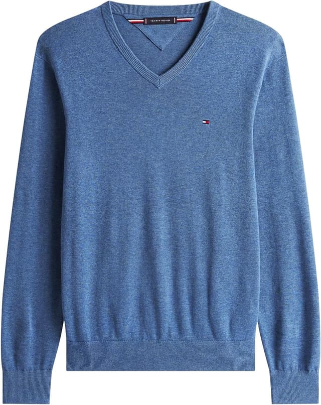 Detalle 2 de Tommy Hilfiger Men’s Essential Cotton V-Neck Jumper