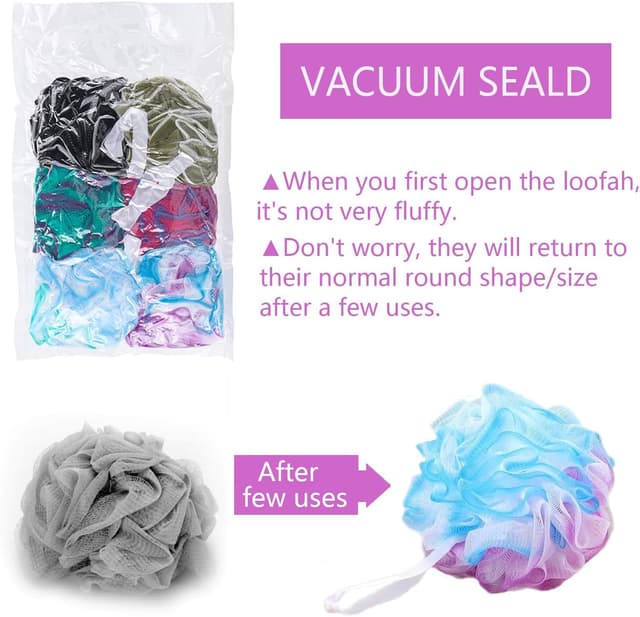 Thumbnail 5 de 6 Pack Large Loofahs 75g Exfoliating Shower Sponges