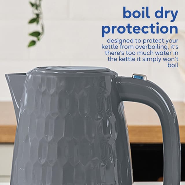 Thumbnail 6 de Russell Hobbs Honeycomb 1.7L Cordless Electric Kettle (26053) – grey plastic, fast boil 3KW