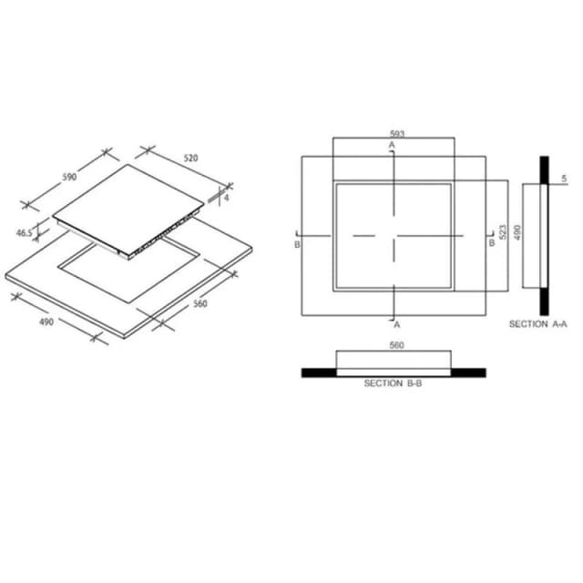 Detalle 2 de Candy CH63CC/4U2 Placa vitrocerámica 3 zonas 60 cm negra