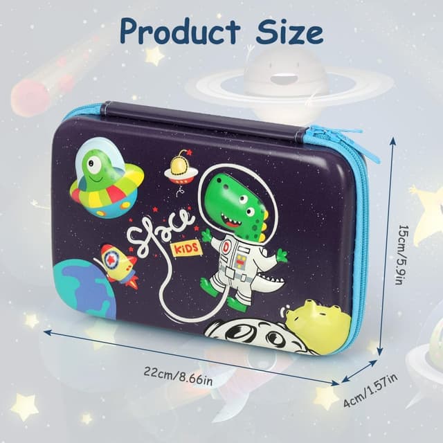 Detalle de OFFCUP trousse à crayons dinosaure 3D, grand format à fermeture éclair et 3 compartiments