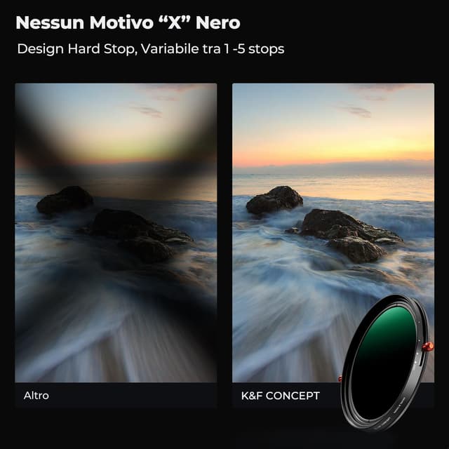 Detalle 2 de K&F CONCEPT Nano-Xcel 37MM ND2-32 & CPL 2 in 1: filtro ND variabile e polarizzatore circolare con custodia