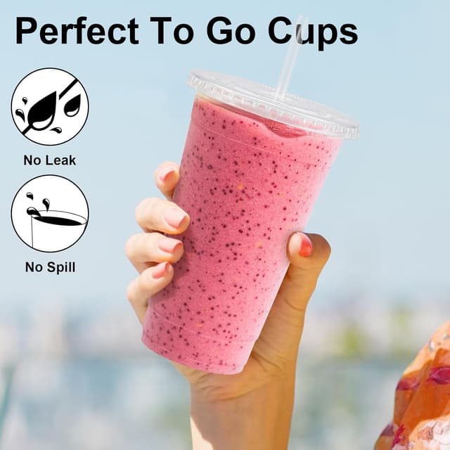 Thumbnail 3 de Lamosi 20 oz Clear Plastic Cups Pack