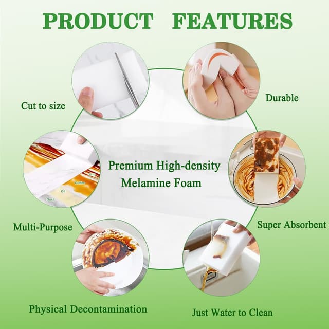 Thumbnail 1 de Powomao Melamine Cleaning Sponge 50Pcs