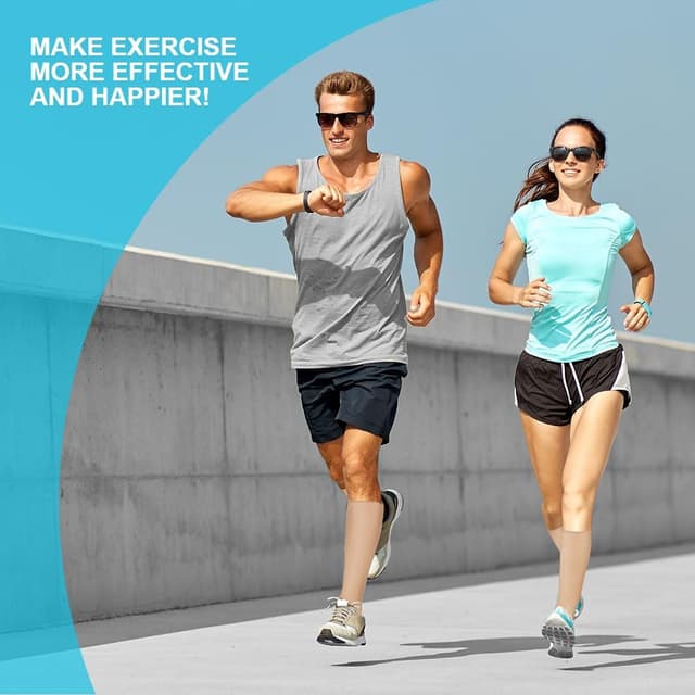 Detalle 2 de ACWOO Calze a compressione graduate 15-20 mmHg (2 paia, unisex) per sport, viaggi e gambe pesanti