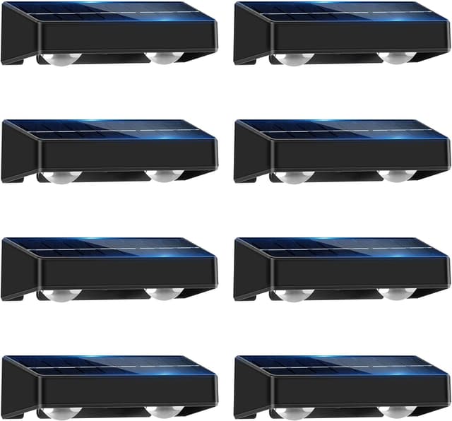 Detalle de Onussunier Solar Fence Lights 9-Colour & Colour Changing RGB (IP65) – 8 Pack
