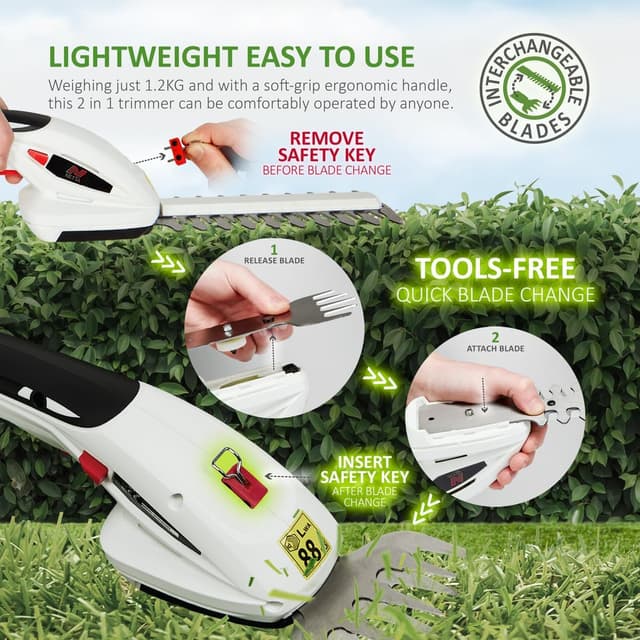Thumbnail 4 de NETTA 2-in-1 Cordless Hedge Trimmer 7.2V