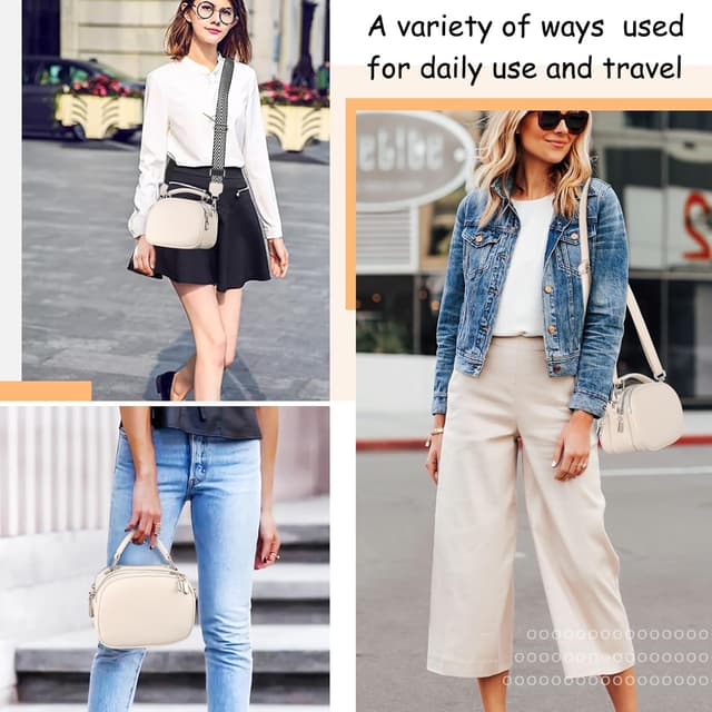 Detalle de SPFASZEIV Women’s small cross body bag in faux leather with 2 removable straps