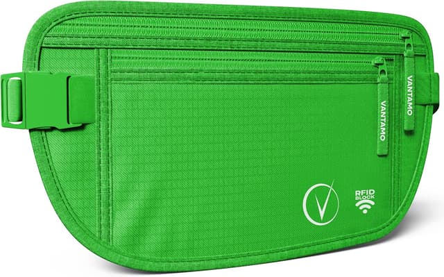 Detalle de Cintura portasoldi da viaggio nascosta con protezione RFID per passaporto e telefono