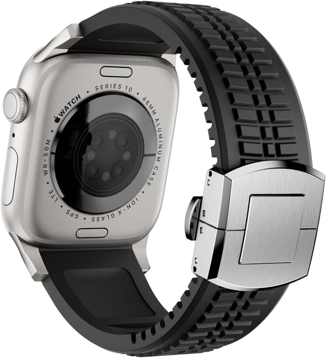 Detalle de VKEOO modern silicone watch band for Apple Watch Ultra 2 / Ultra and Series 10–7 (44mm–49mm)